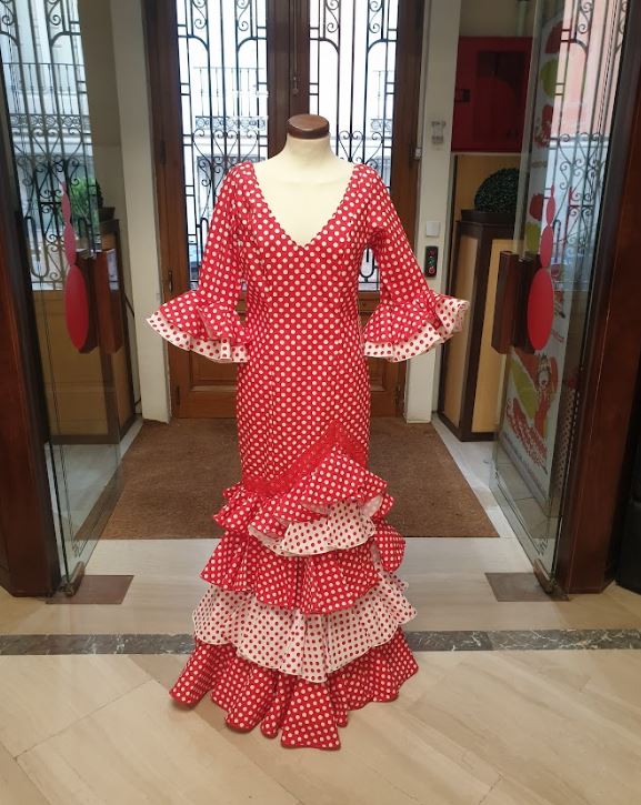 Outlet Flamenco Dress Alegria Dots Red Size 38 FlamencoExport